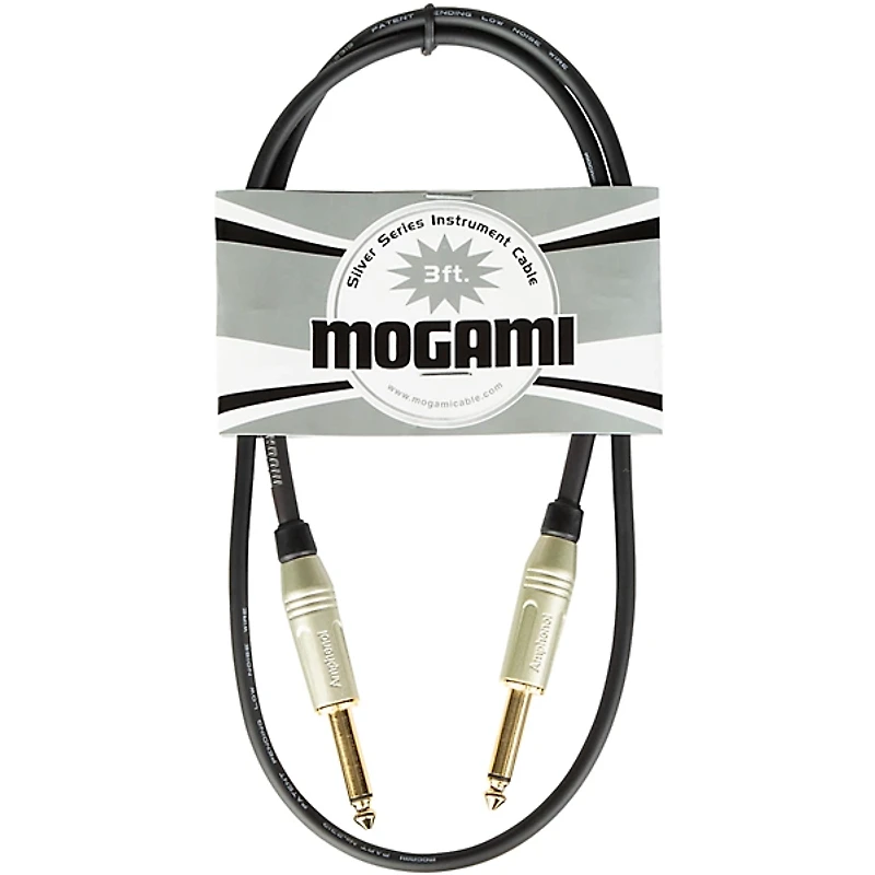 Mogami Silver 1/4" Straight Instrument Cable -