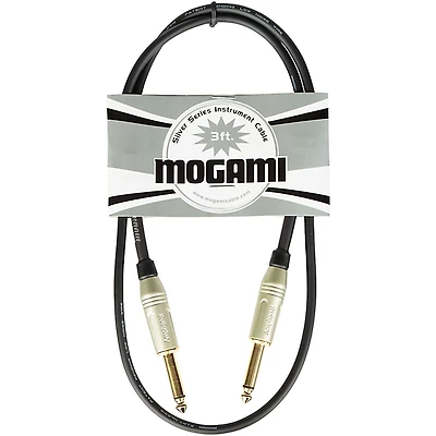 Mogami Silver 1/4" Straight Instrument Cable -