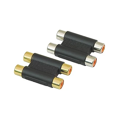 American Recorder Technologies Dual RCA Female to RCA Female Adapter Gold