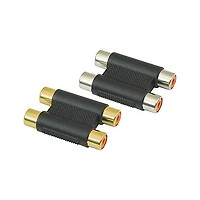American Recorder Technologies Dual RCA Female to RCA Female Adapter Gold