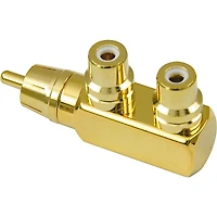 American Recorder Technologies RCA Male to 2 RCA Female Right Angle Adapter Gold