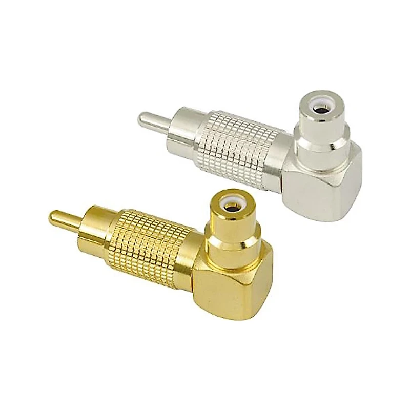 American Recorder Technologies RCA Male to RCA Female Right Angle Adapter Nickel