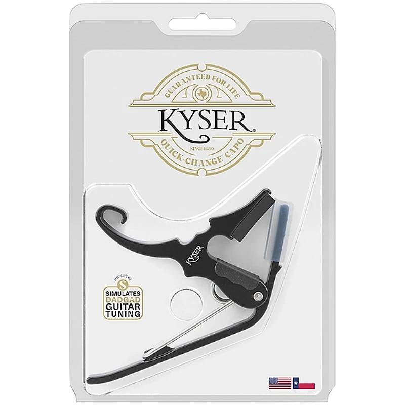 Kyser Short Cut 3-String Acoustic Guitar Capo Black