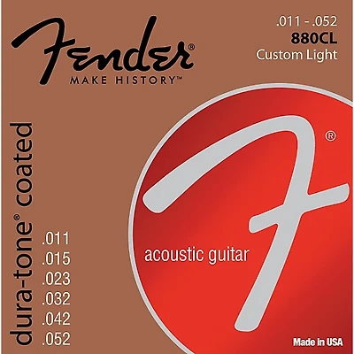 Fender 880CL Coated 80/20 Bronze Acoustic Guitar Strings - Custom Light
