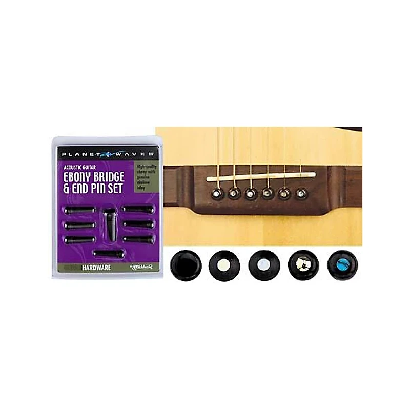 D'Addario Ebony Bridge/End Pin Set