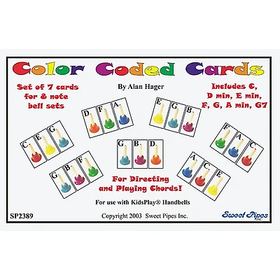 Rhythm Band Color-Coded Handbell Cards/7 Chords