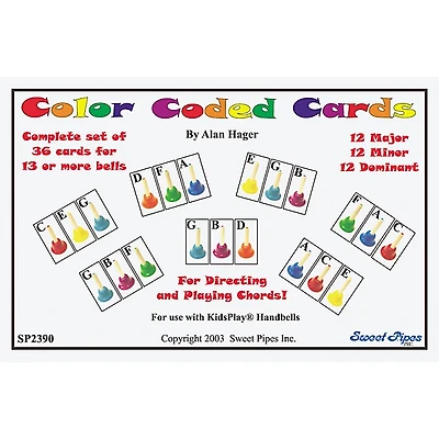 Rhythm Band Color Coded Handbell Cards/36 Chords