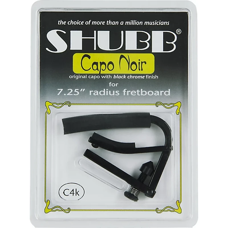 Shubb Capo for 7.25 Radius Guitar Black Chrome Finish