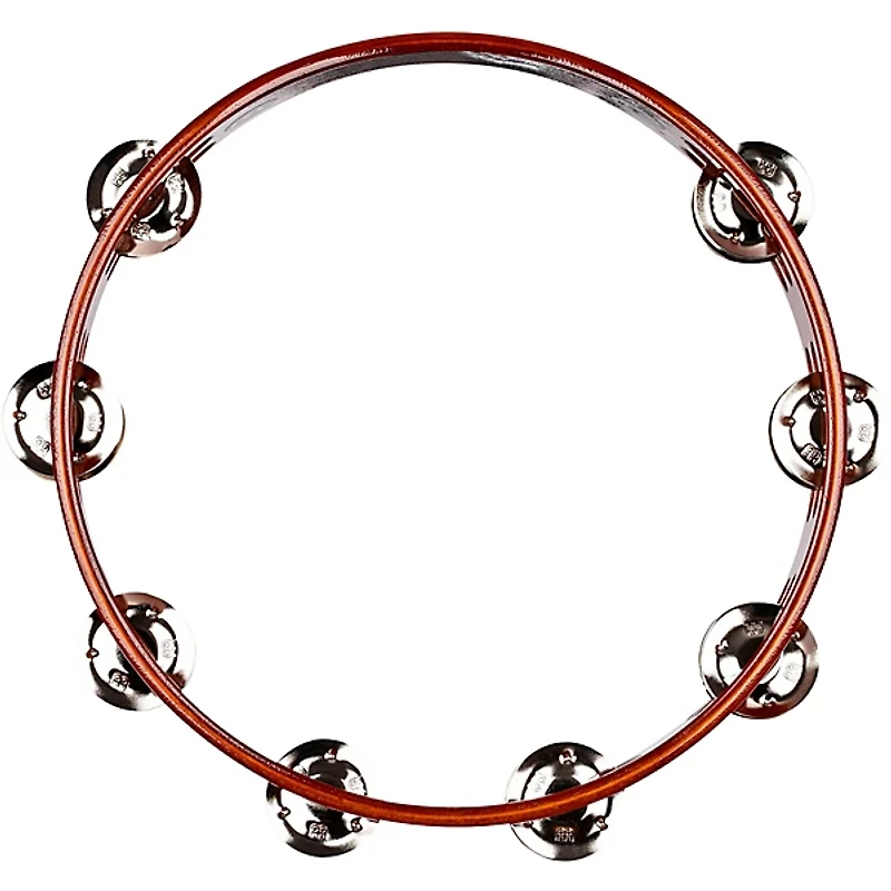 MEINL Wood Tambourine Two Rows Steel Jingles