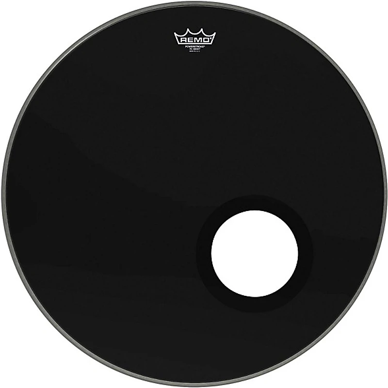 Remo Powerstroke P3 Ebony Bass Drum Head With 5" Black DynamO - Ebony 24 in.