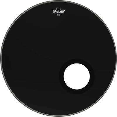 Remo Powerstroke P3 Ebony Bass Drum Head With 5" Black DynamO - Ebony 24 in.