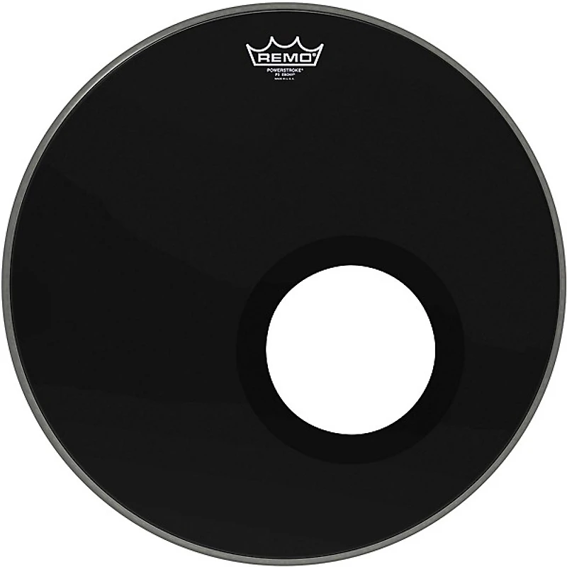 Remo Powerstroke 3 Ebony Resonant Bass Drum Head With 5" Port Hole