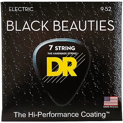 DR Strings Extra Life BKE7-9 Black Beauties Coated Light Electric Guitar Strings - 7 String Set
