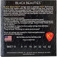 DR Strings Extra Life BKE7-9 Black Beauties Coated Light Electric Guitar Strings - 7 String Set