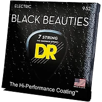 DR Strings Extra Life BKE7-9 Black Beauties Coated Light Electric Guitar Strings - 7 String Set