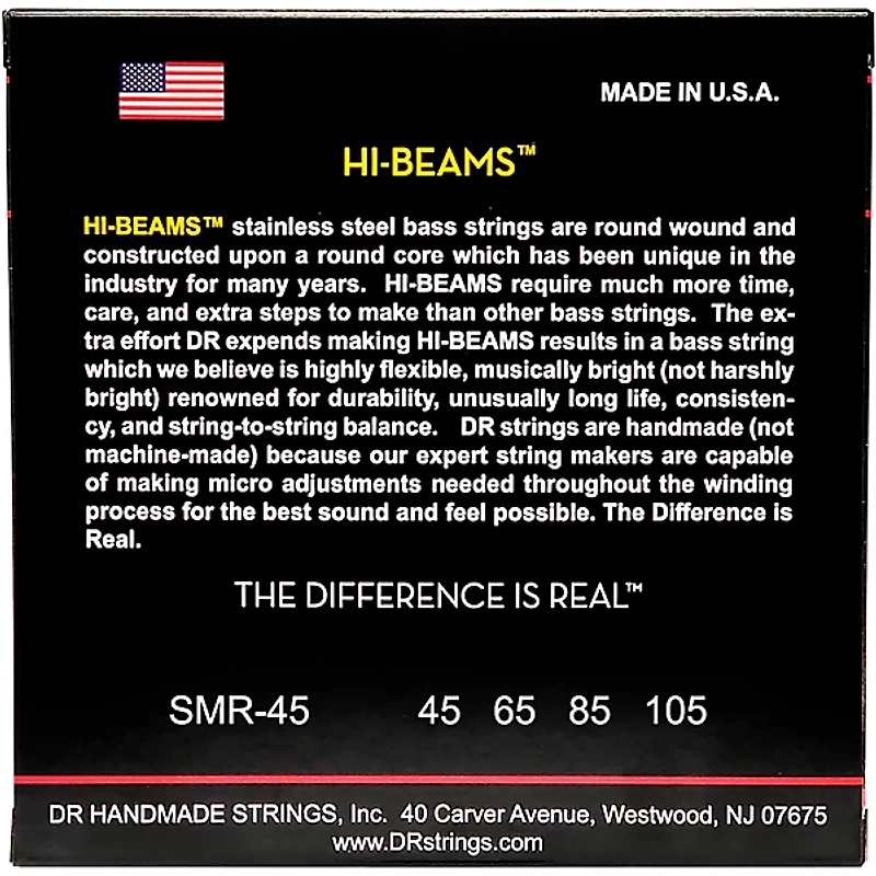 DR Strings H-Beams Short-Scale 4-String Bass Strings Medium (45-105)