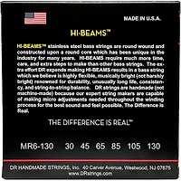 DR Strings Hi-Beams 6-String Bass Strings Medium .130 Low B (30-130)