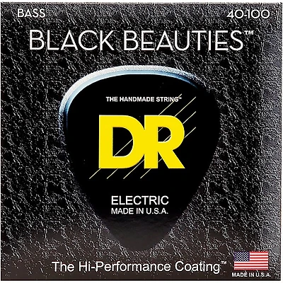 DR Strings BLACK BEAUTIES Coated 4-String Bass Light (40-100)