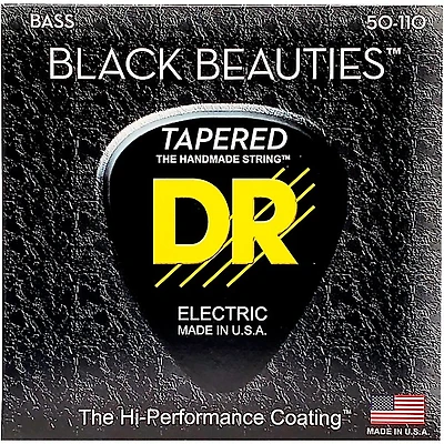 DR Strings BLACK BEAUTIES Taper Coated 4-String Bass Heavy (50-110)