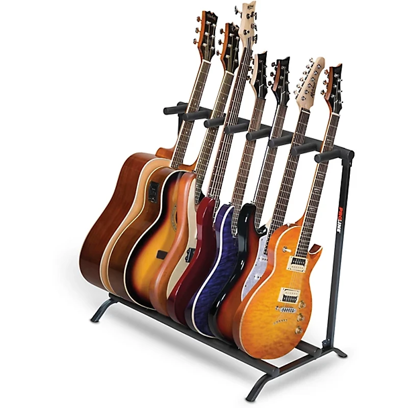 Proline PLMS7 7-Guitar Folding Stand Black