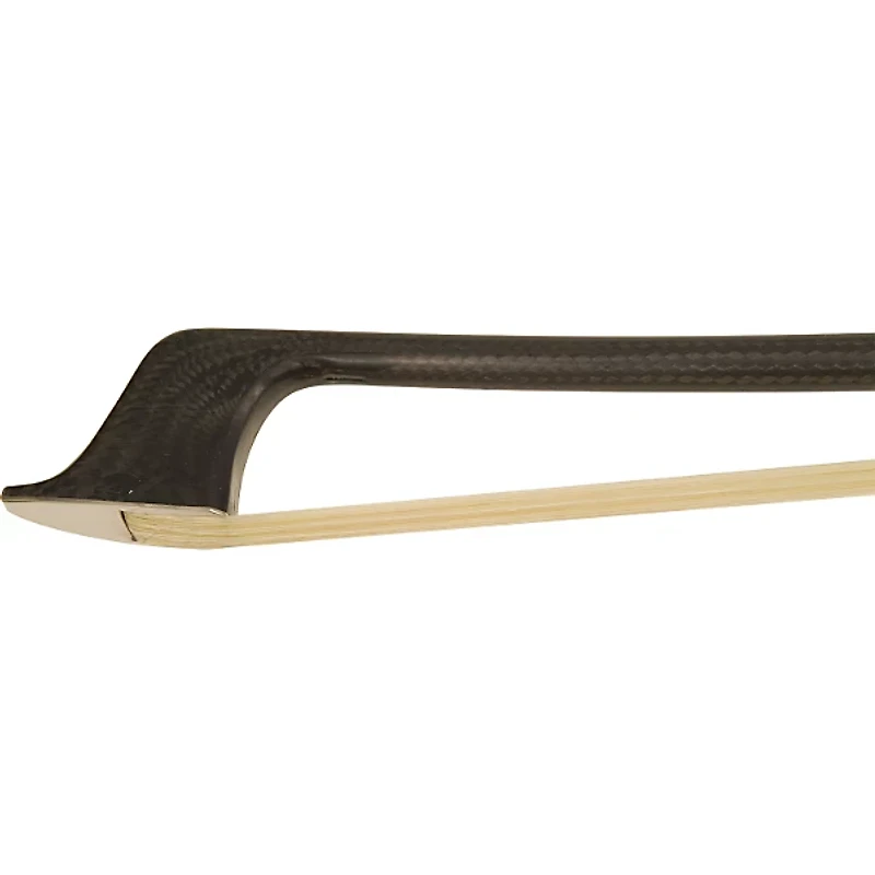 Glasser Bass Bow French Braided Carbon Fiber Round, Fully Lined Ebony Frog, Nickel Wire Grip & Tip