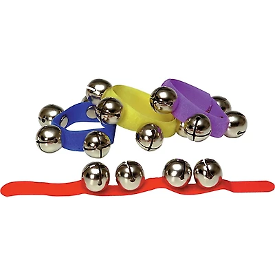 Rhythm Band Colored Velcro Wrist and Ankle Bells 12 Pack