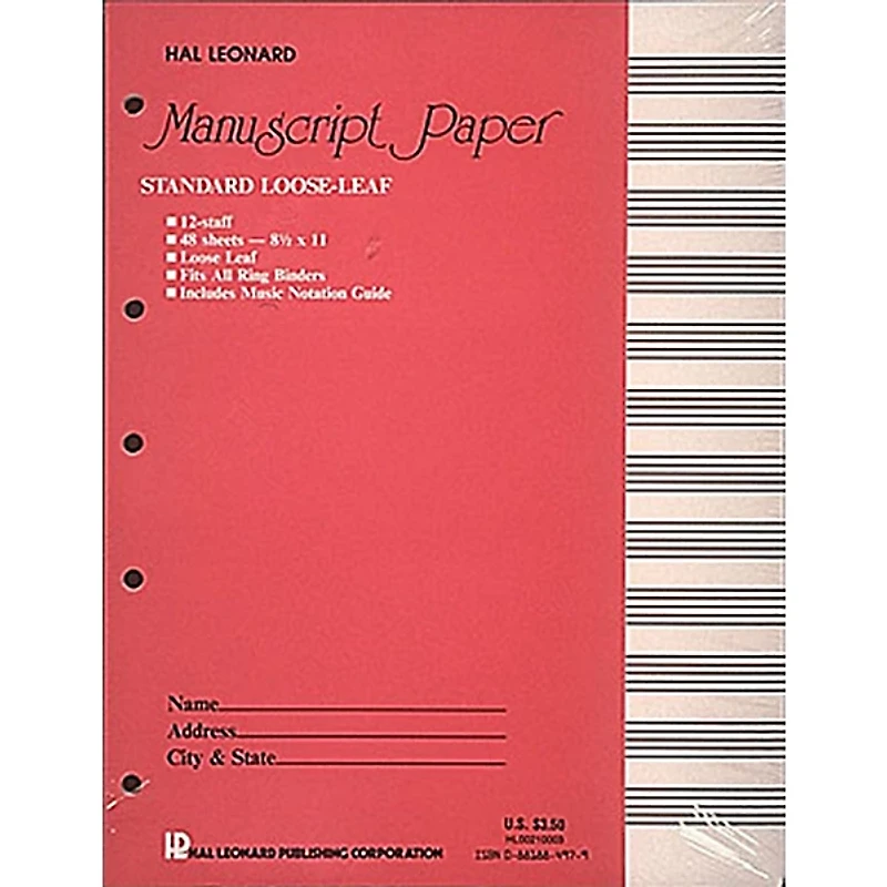 Hal Leonard Manuscript Paper