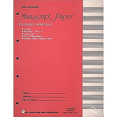 Hal Leonard Manuscript Paper