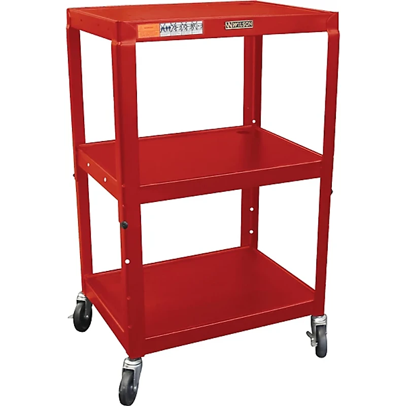 H. Wilson Metal 26" to 42" 3 Shelf Cart