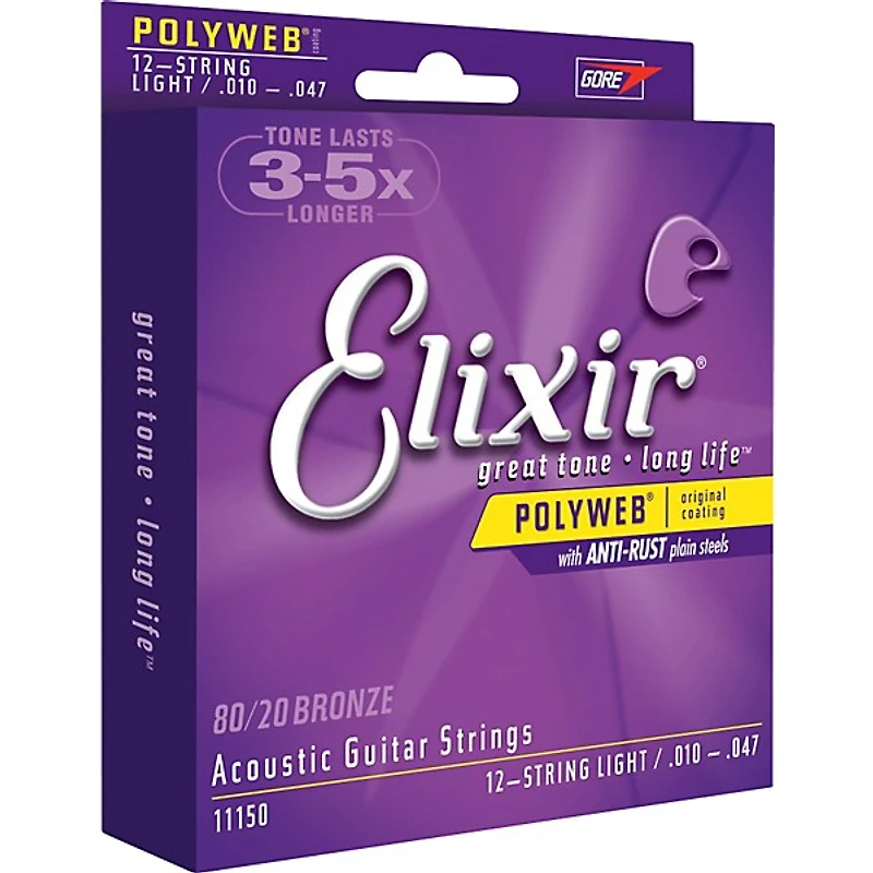 Elixir Acoustic 12-String Guitar Set with POLYWEB
