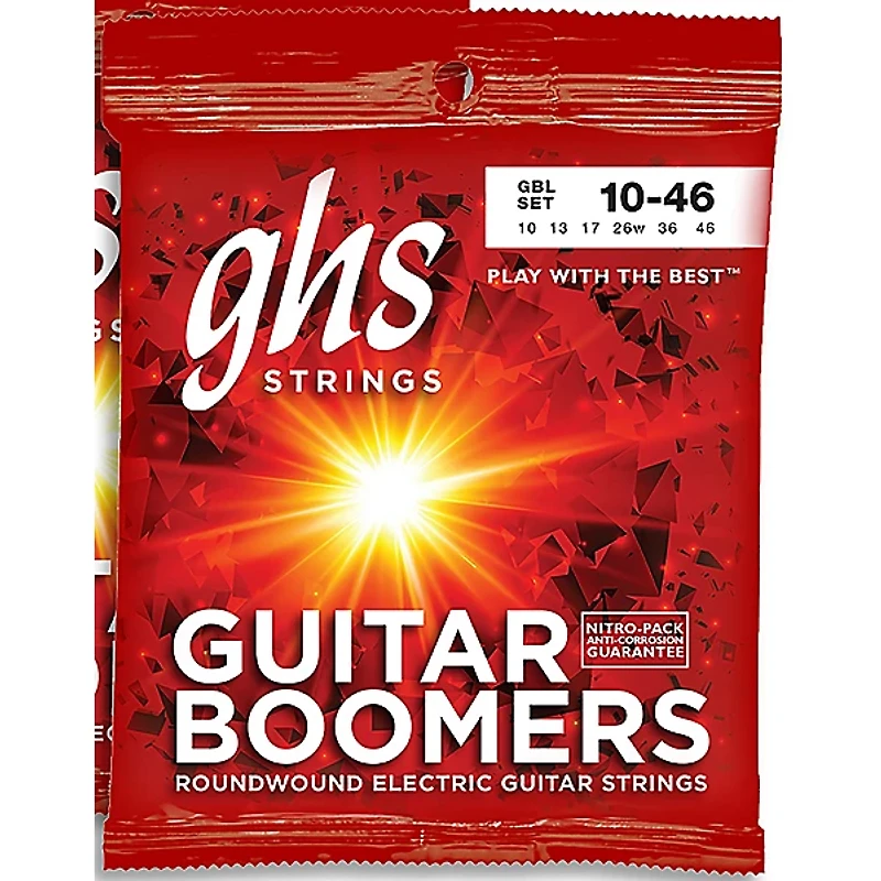 GHS GBL-10 Boomers Light Roundwound Electric Guitar Strings 10-Pack