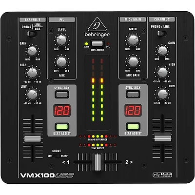 Behringer VMX100USB Professional 2-Channel DJ Mixer