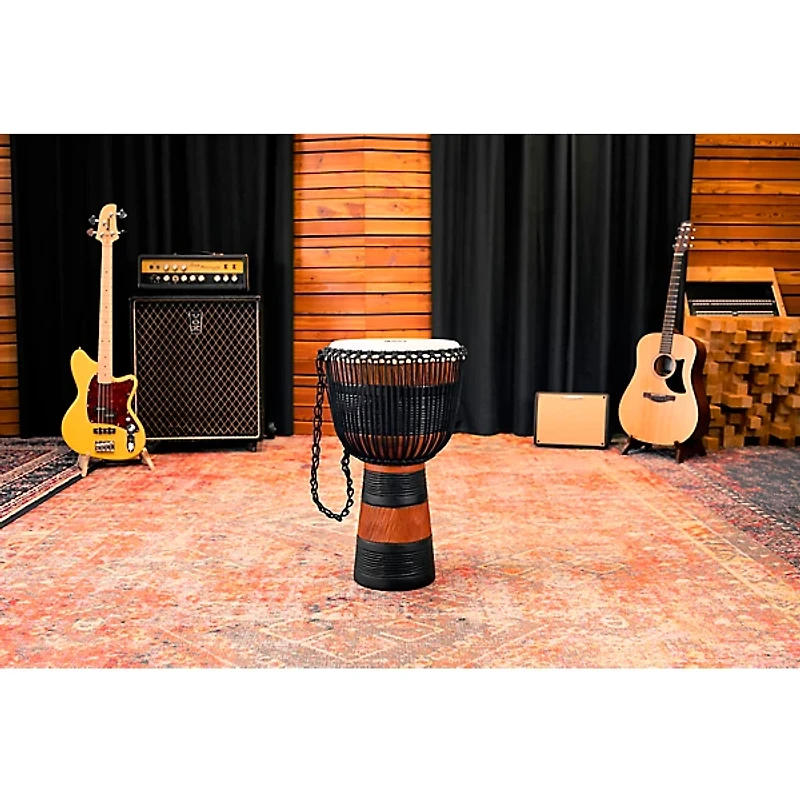 MEINL Earth Rhythm Series Original African-Style Rope-Tuned Wood Djembe with Bag