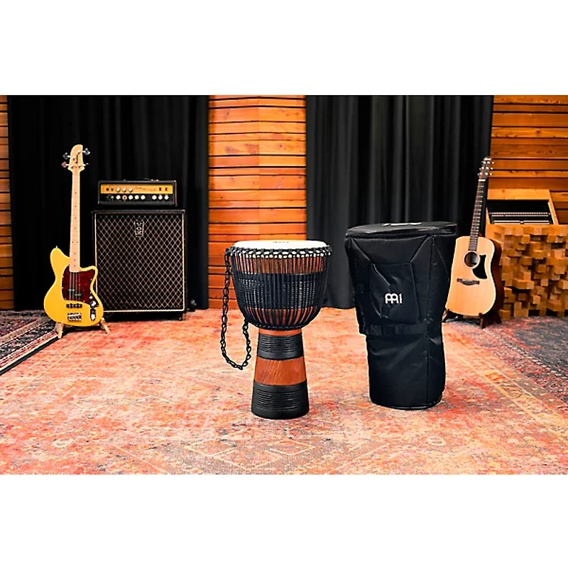 MEINL Earth Rhythm Series Original African-Style Rope-Tuned Wood Djembe with Bag