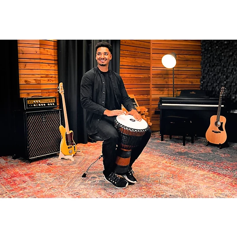 MEINL Earth Rhythm Series Original African-Style Rope-Tuned Wood Djembe with Bag