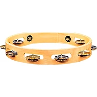 MEINL Recording-Combo Wood Tambourine One Row Dual Alloy Jingles Super Natural