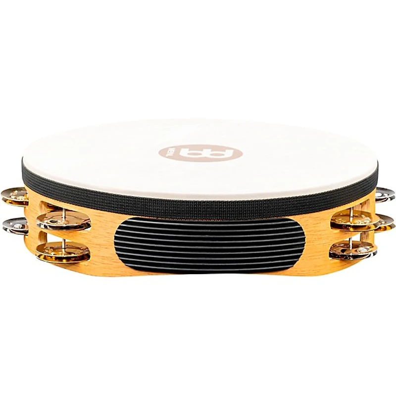 MEINL Recording-Combo Goat-Skin Wood Tambourine Two Rows Dual Alloy Jingles Super Natural