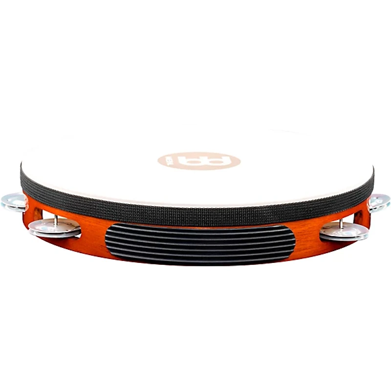 MEINL Goat-Skin Wood Tambourine One Row Aluminum Jingles African Brown