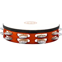 MEINL Goat-Skin Wood Tambourine Two Rows Aluminum Jingles African Brown