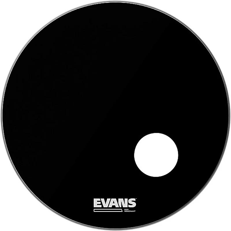 EVANS EQ3 Black Resonant Bass Drum Head -