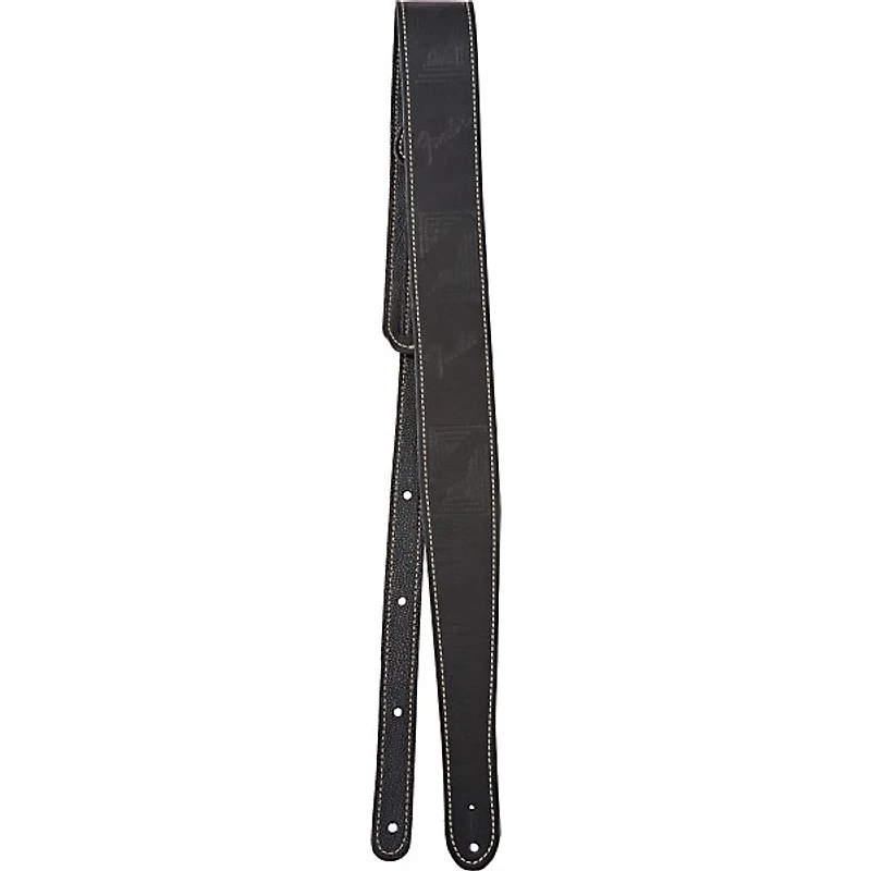 Fender Monogrammed Leather Guitar Strap Black