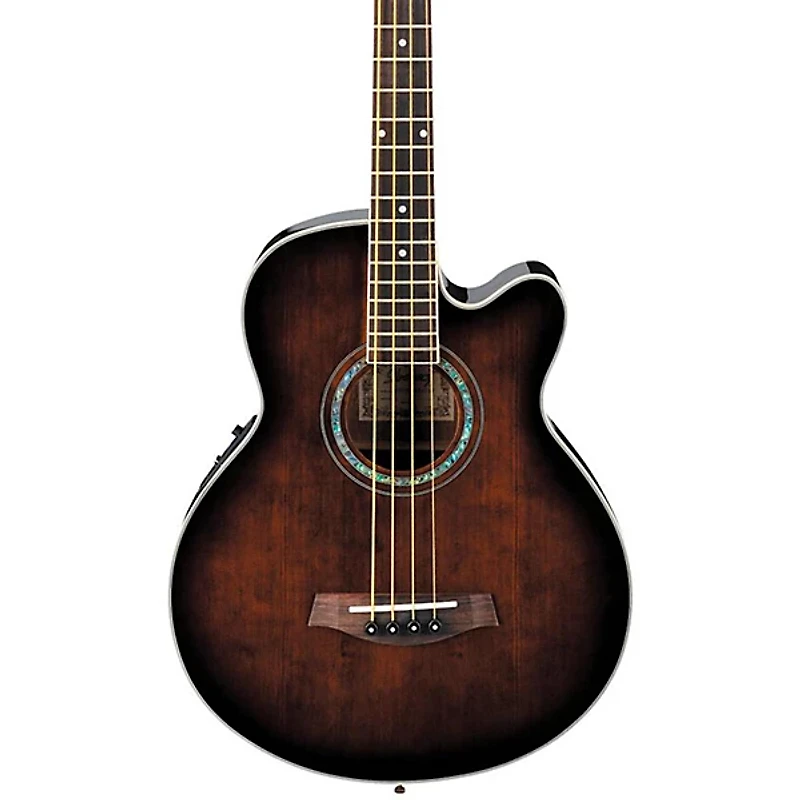 Ibanez AEB10E Acoustic-Electric Bass Guitar With Onboard Tuner Dark Violin Sunburst