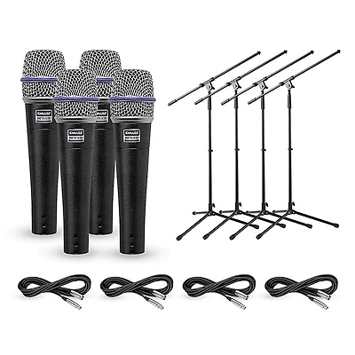 Shure BETA 57A Dynamic Mic With Cable and Stand 4-Pack