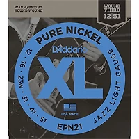 D'Addario EPN21 Pure Nickel Jazz Lite Electric Guitar Strings