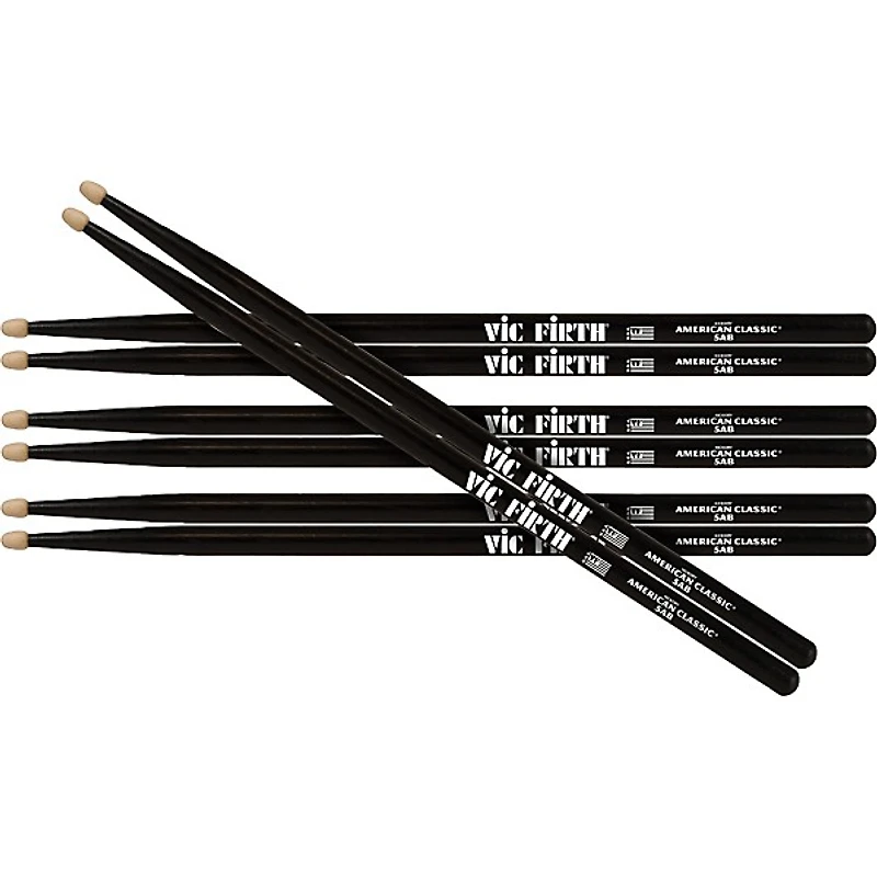 Vic Firth Buy 3 Pairs of Black Drum Sticks, Get 1 Free