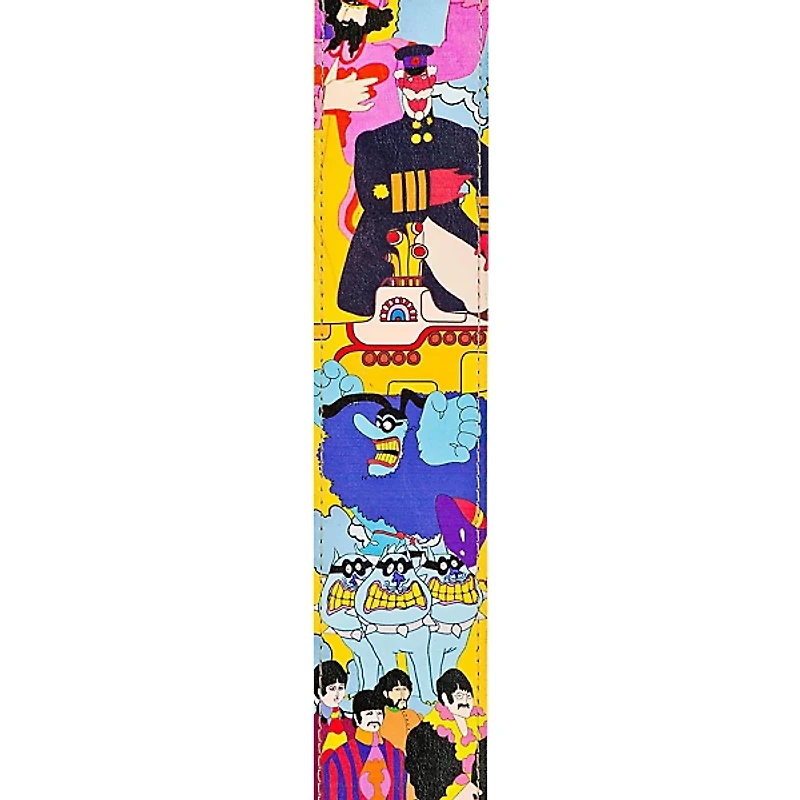 D'Addario Vinyl 2.5" Beatles Guitar Strap Yellow Submarine