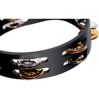 MEINL Compact Wood Tambourine Two Rows Dual Alloy Jingles Black