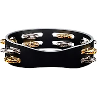 MEINL Compact Wood Tambourine Two Rows Dual Alloy Jingles Black
