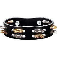 MEINL Compact Wood Tambourine Two Rows Dual Alloy Jingles Black