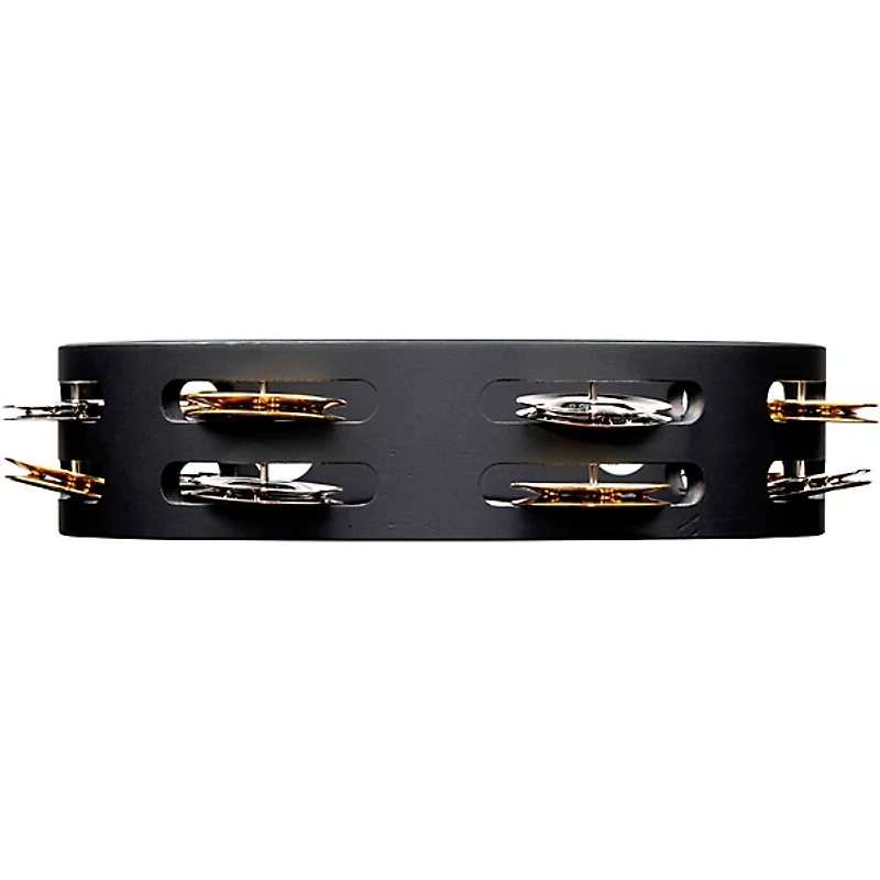 MEINL Compact Wood Tambourine Two Rows Dual Alloy Jingles Black